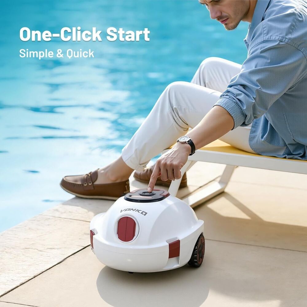 VONKO P10 Cordless Robotic Pool Cleaner, Above Ground Pool & Flat Inground Pool - Picture 5 of 8